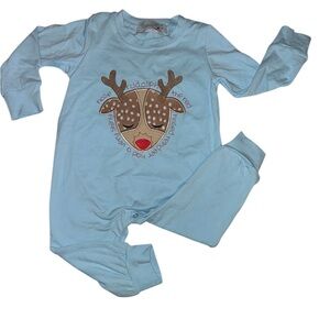 Rudolph Kids Pajamas - Light Blue